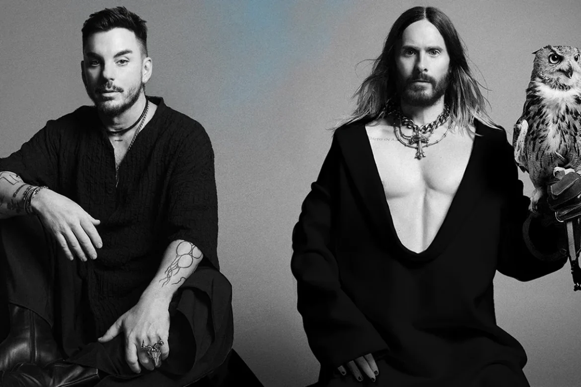 Official 2024 press photo of 30 Seconds to Mars featuring Jared Leto and Shannon Leto