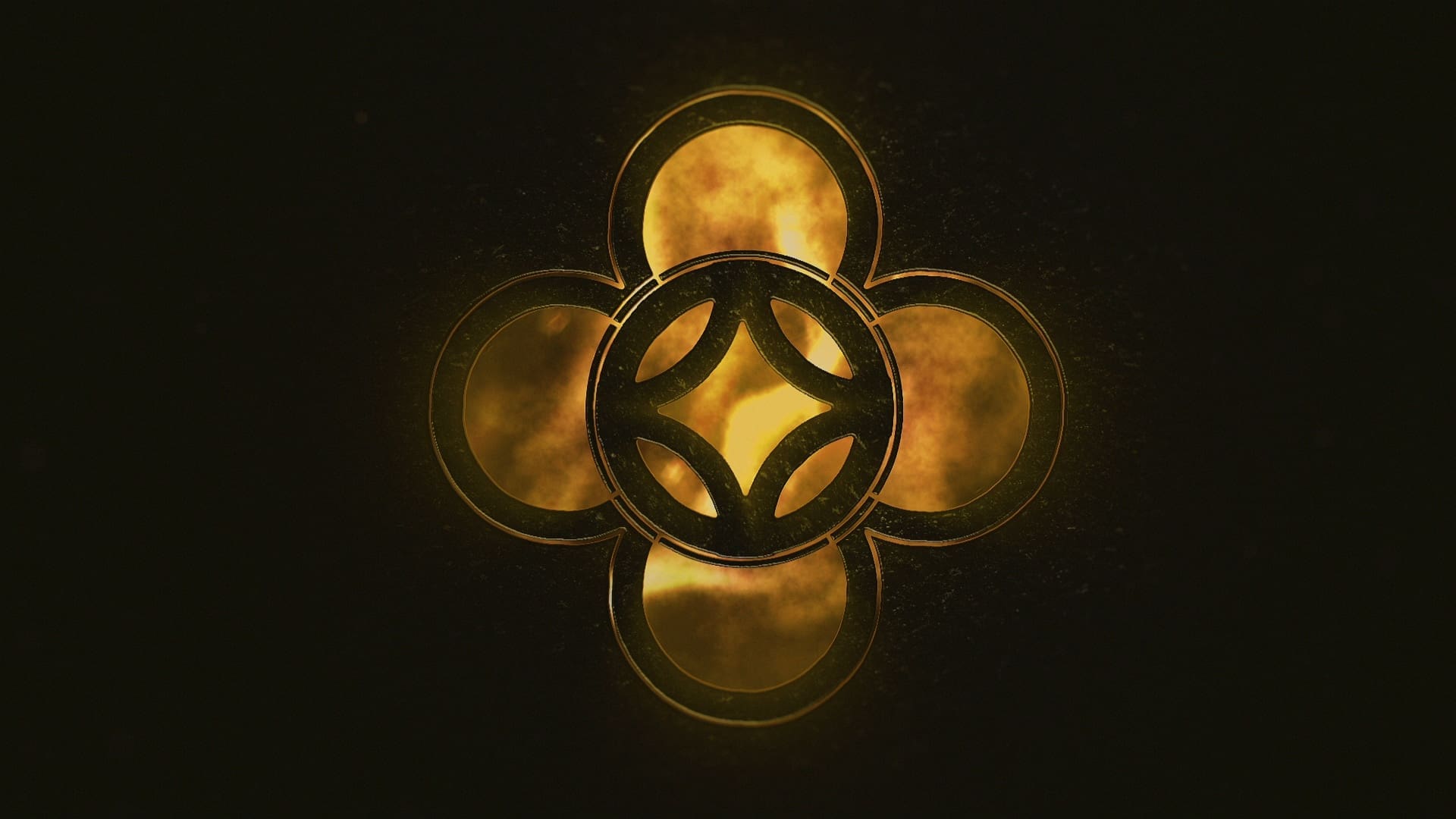 RIOT, NYC Creative Agency: A glowing golden abstract symbol with intricate geometric patterns, featured in the LA Galaxy x DJ Alesso teaser film. A glowing golden abstract symbol with intricate geometric patterns, featured in the LA Galaxy x DJ Alesso teaser film.