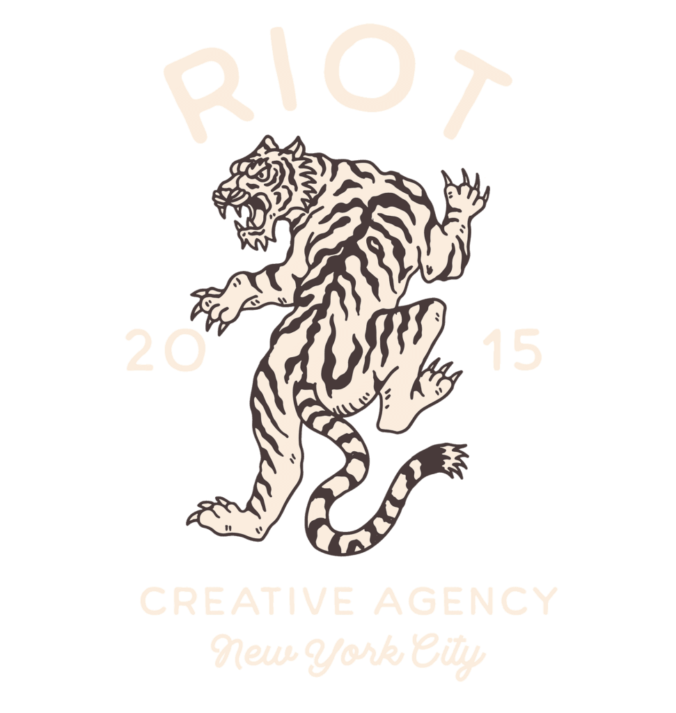 Vintage-Inspired RIOT NYC Tiger Logo – Creative Agency