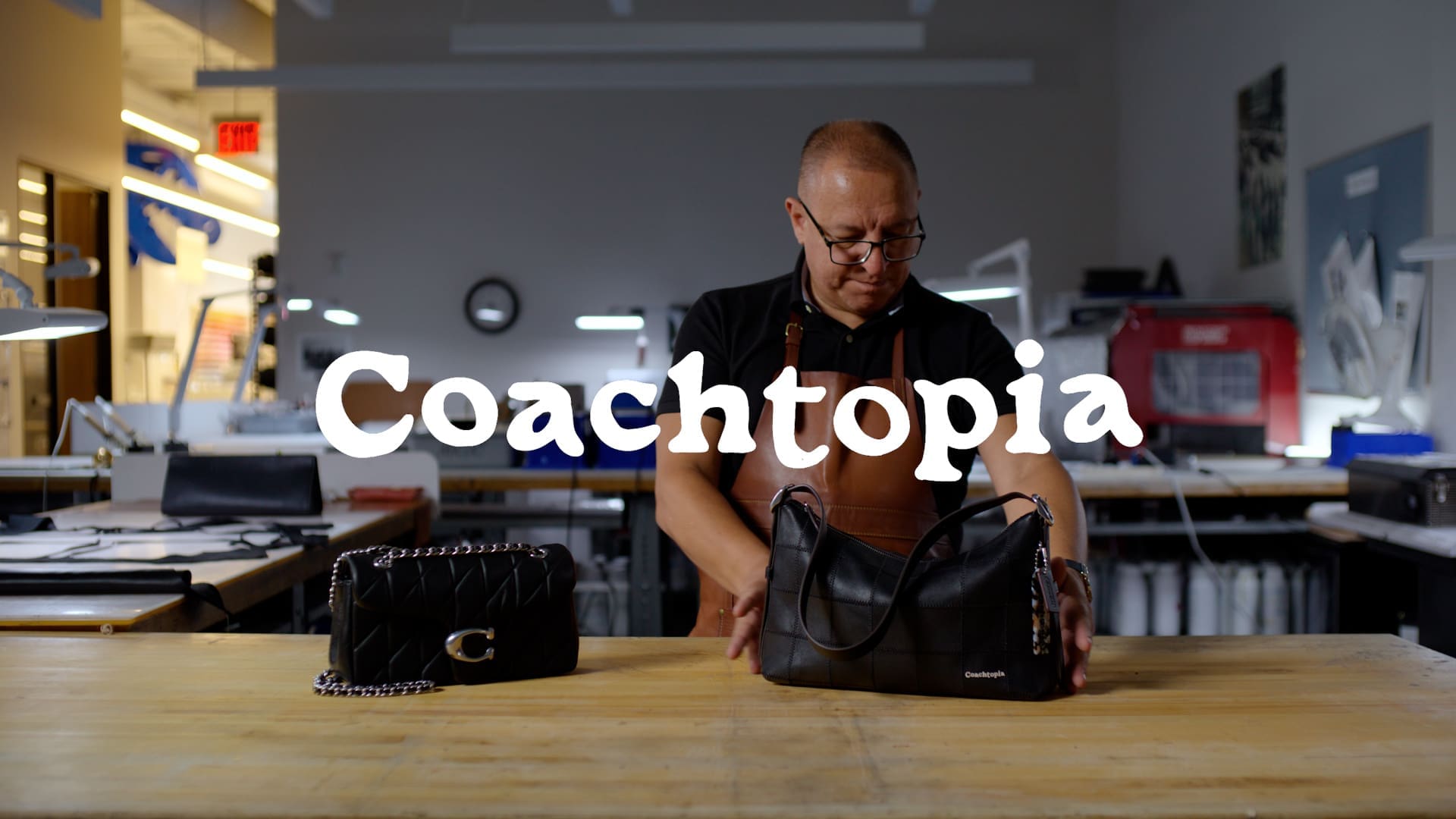 Artisan’s hands arrange leather for Coachtopia’s Alter/Ego bag.
