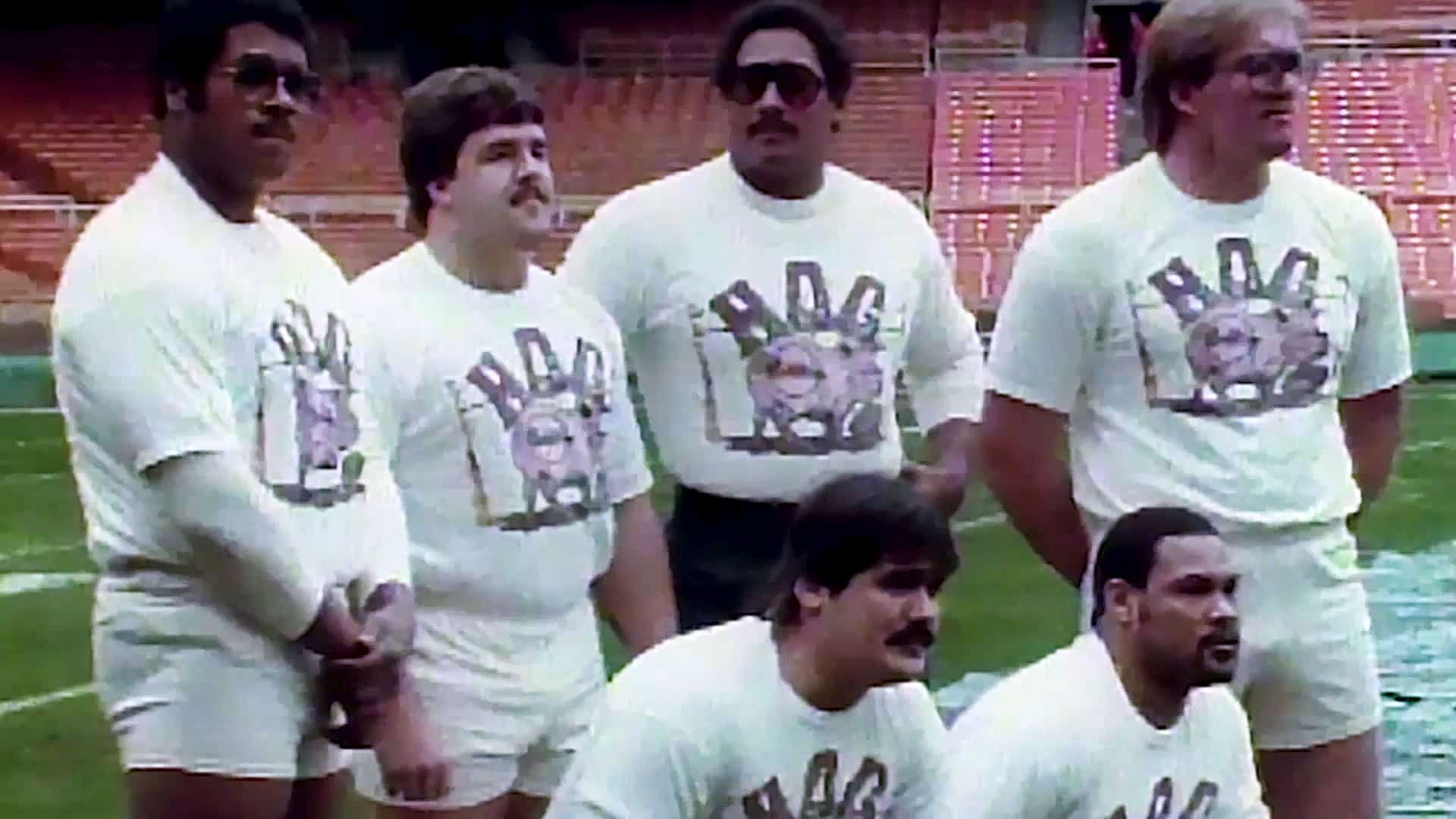The Hogs, legendary Washington Commanders offensive line from the 1980s and 1990s.