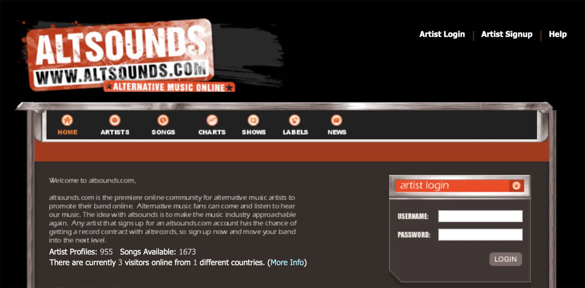 RIOT, NYC Creative Agency: A screen grab of AltSounds from 2004 courtesy of Wayback Machine A screen grab of AltSounds from 2004 courtesy of Wayback Machine