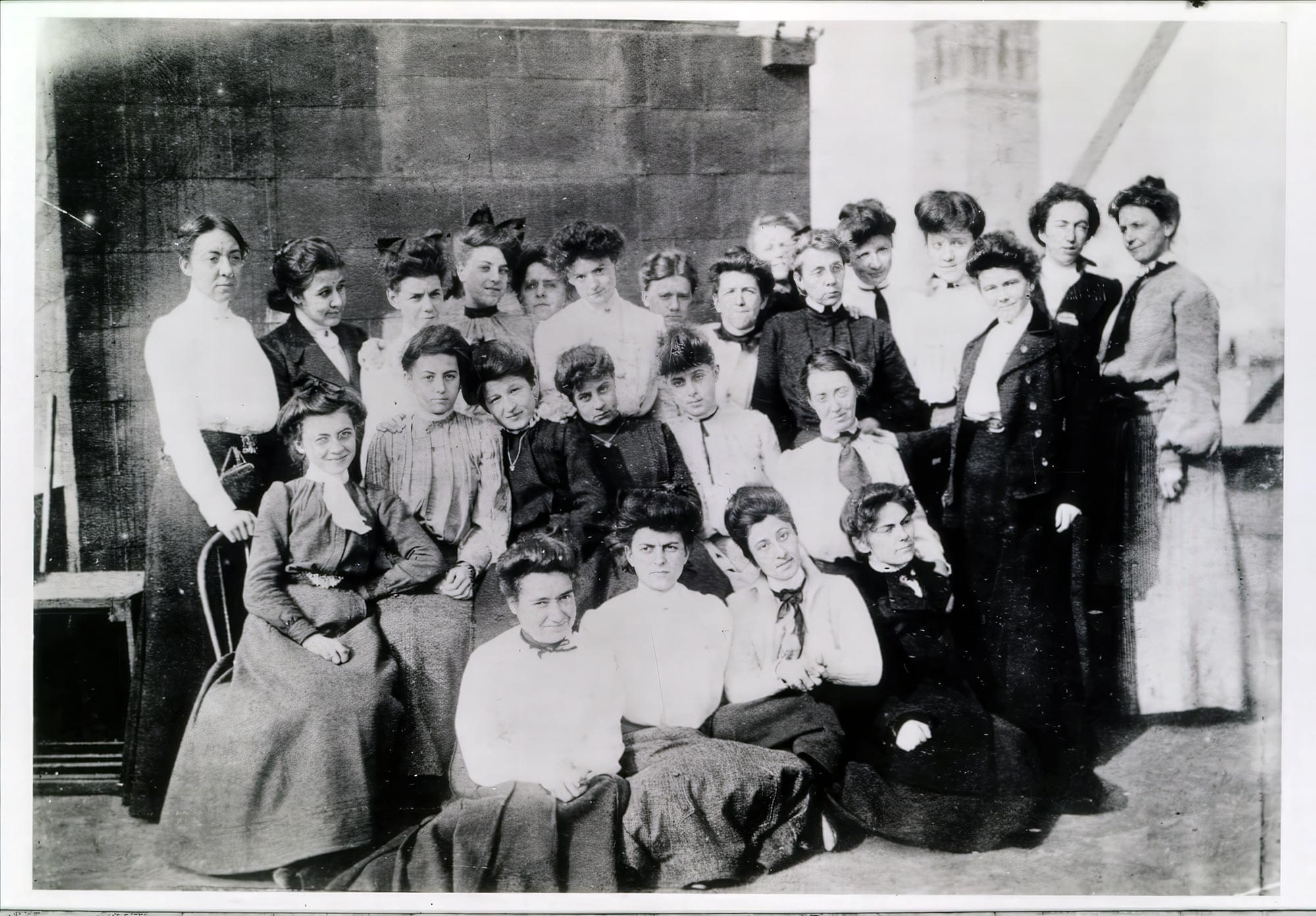 RIOT, NYC Creative Agency: Historic group photo of Clara Driscoll with the “Tiffany Girls” on the roof of Tiffany Studios, circa 1904. Photo courtesy of The Charles Hosmer Morse Museum of Art. Historic group photo of Clara Driscoll with the “Tiffany Girls” on the roof of Tiffany Studios, circa 1904. Photo courtesy of The Charles Hosmer Morse Museum of Art.