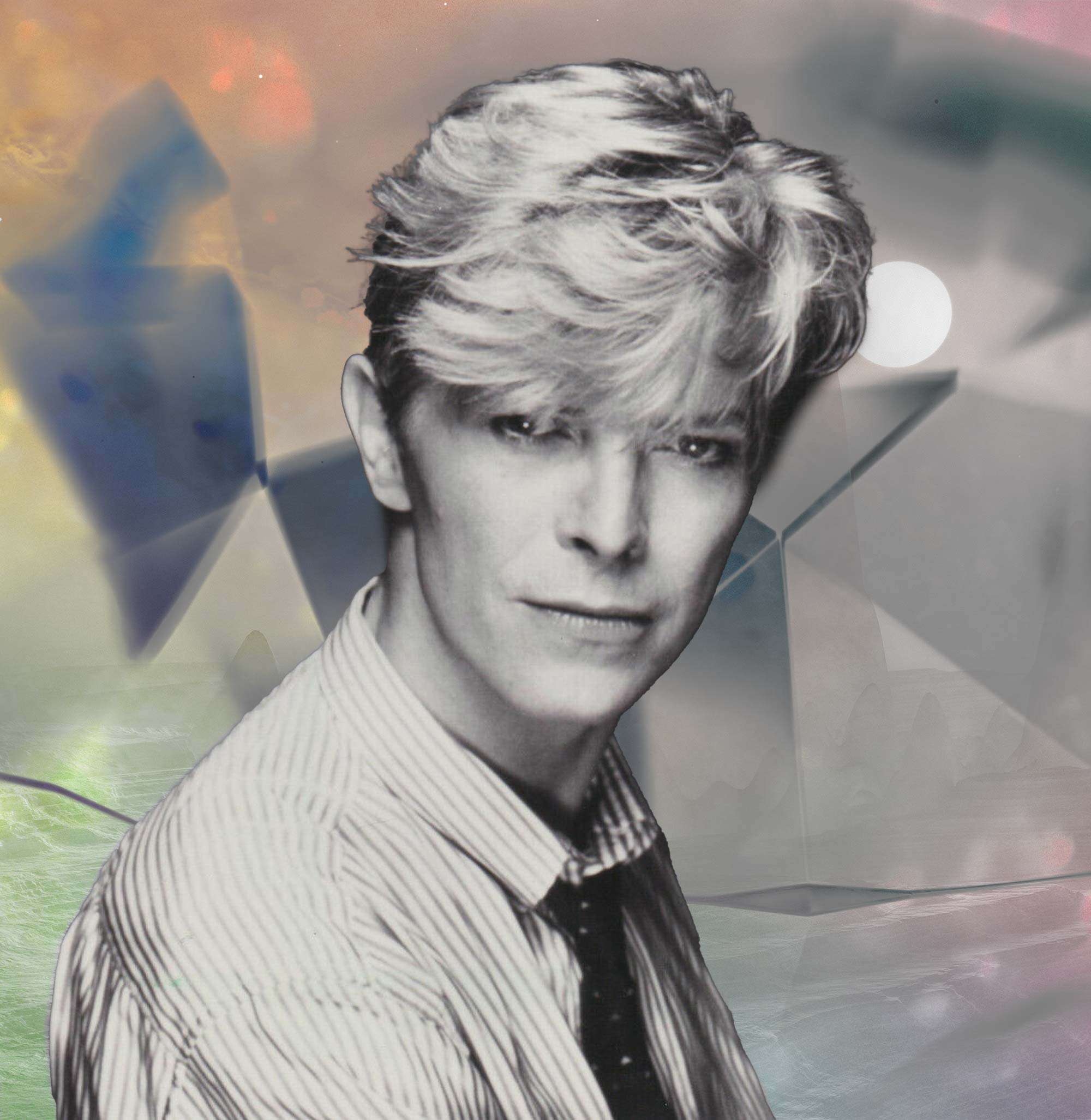 RIOT, NYC Creative Agency: David Bowie Let’s Dance era-inspired abstract artwork by MUG5, blending geometric shapes with Bowie’s iconic image. David Bowie Let’s Dance era-inspired abstract artwork by MUG5, blending geometric shapes with Bowie’s iconic image.