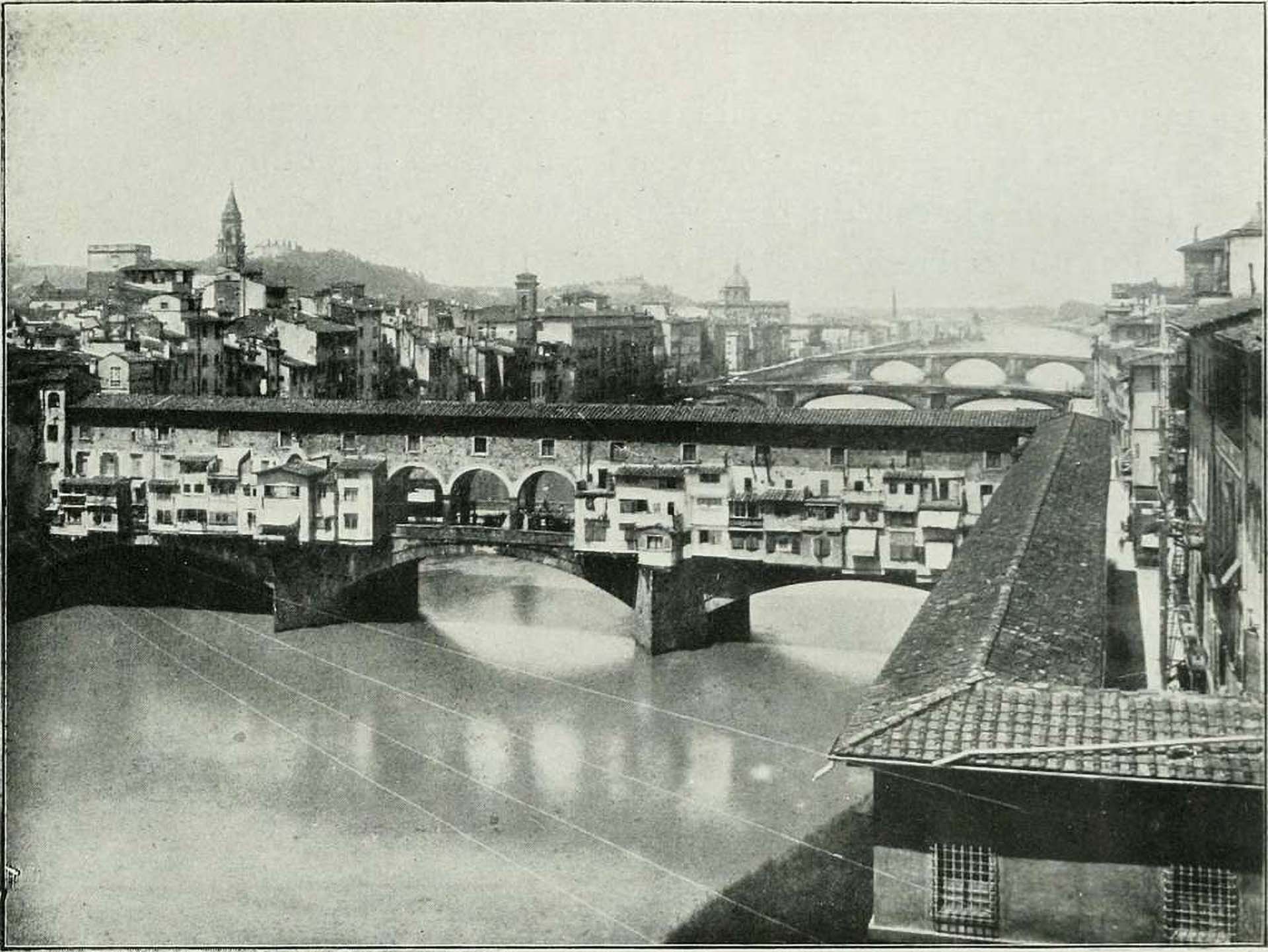 Black and white photo of Florence, Italy, from 1907