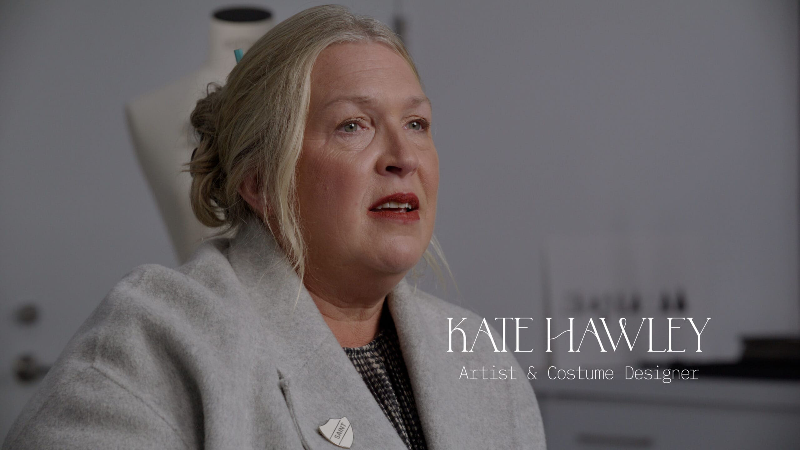 Kate Hawley speaking during interview in The First Part Is the Dreaming