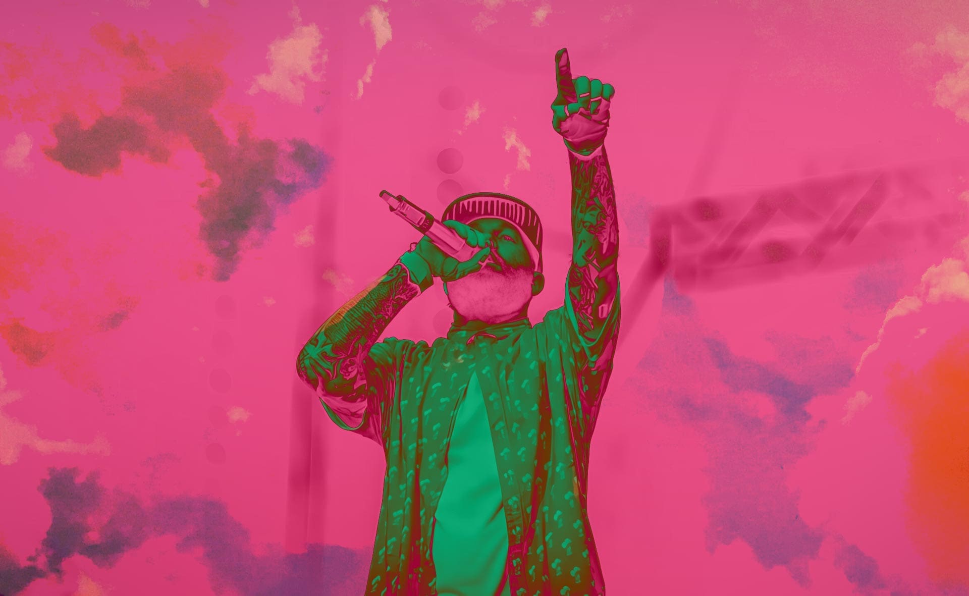 RIOT, NYC Creative Agency: Colorized artistic image of Fred Durst of Limp Bizkit performing at Park Live Moscow 2013. Colorized artistic image of Fred Durst of Limp Bizkit performing at Park Live Moscow 2013.