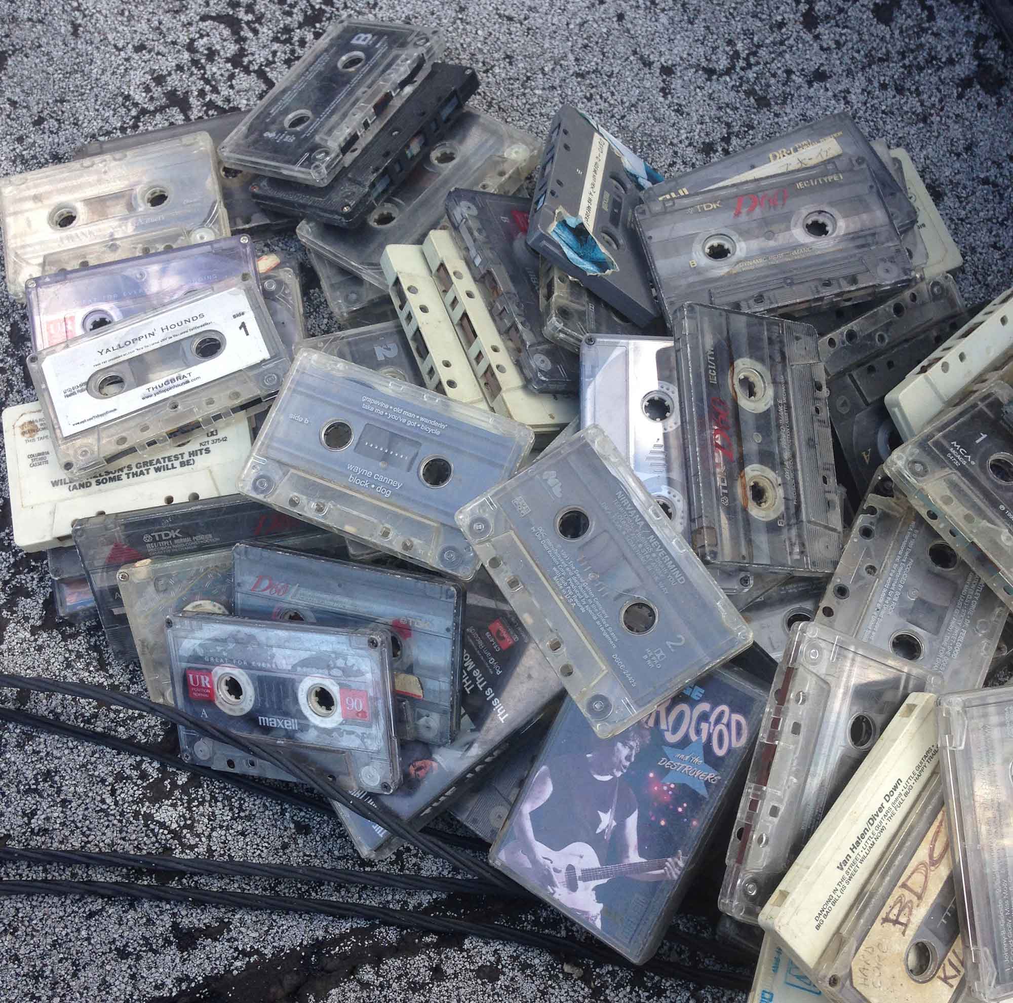 RIOT, NYC Creative Agency: Cassette tapes on a Lower East Side rooftop used for creative inspiration Cassette tapes on a Lower East Side rooftop used for creative inspiration
