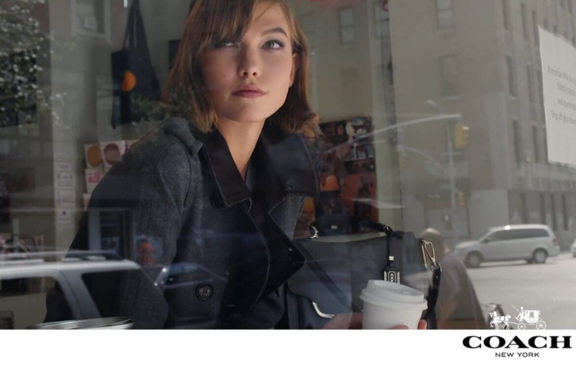 Karlie Kloss in Coach New York Stories campaign, showcasing her unique New York story and effortless fashion.