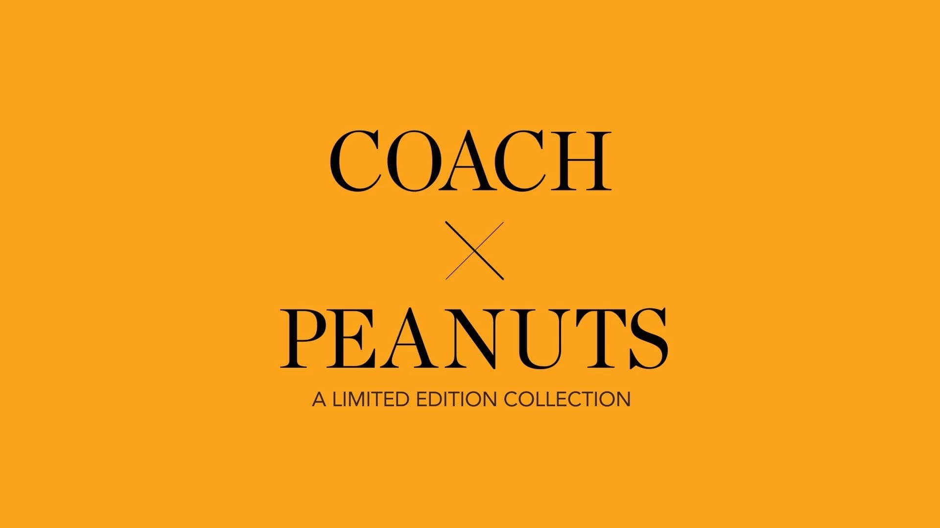 RIOT, NYC Creative Agency: Coach x Peanuts limited edition collection, featuring the collaboration logo with bold text on an orange background. Coach x Peanuts limited edition collection, featuring the collaboration logo with bold text on an orange background.