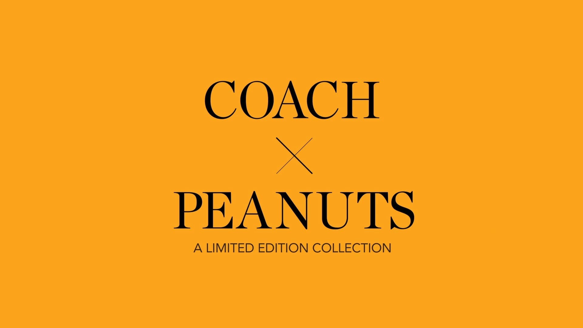 RIOT, NYC Creative Agency: Coach x Peanuts limited edition collection, featuring the collaboration logo with bold text on an orange background. Coach x Peanuts limited edition collection, featuring the collaboration logo with bold text on an orange background.
