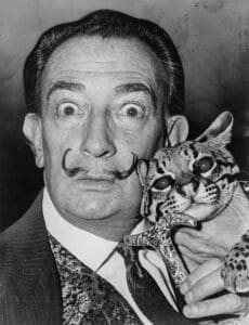 Salvador Dalí in 1965, photo by Roger Higgins, Library of Congress