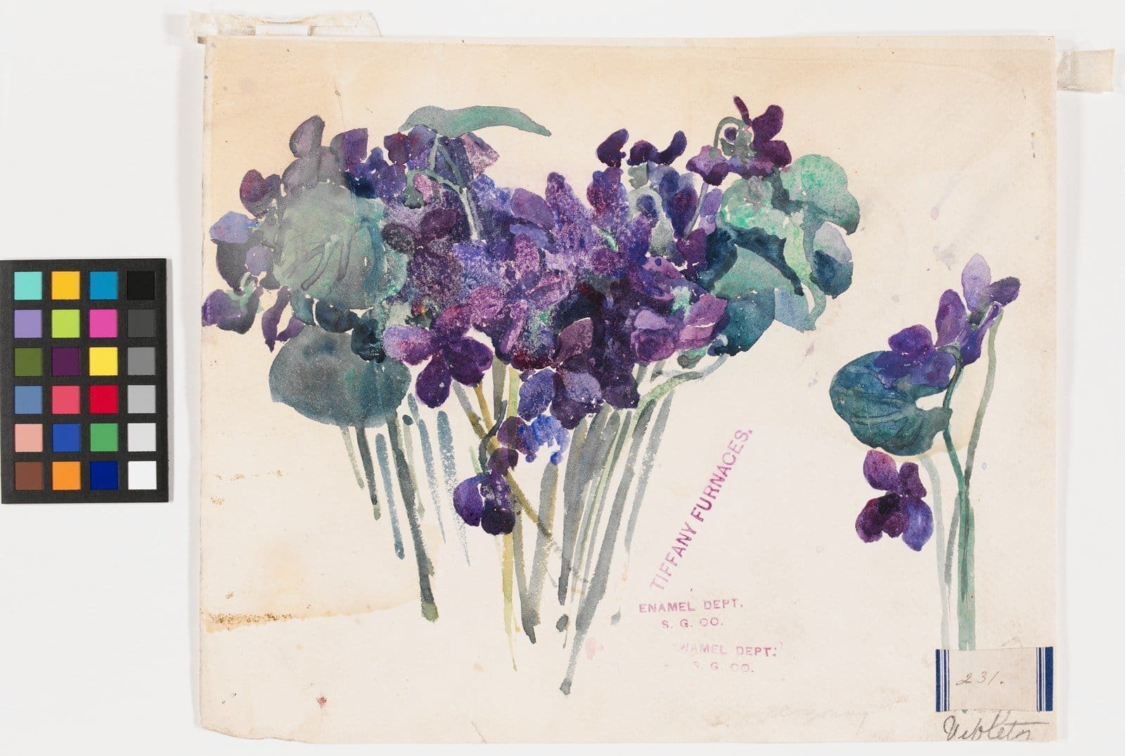 RIOT, NYC Creative Agency: “Violets” watercolor painting, possibly from Tiffany’s Enamel or Design Department. Image via Wikimedia Commons. “Violets” watercolor painting, possibly from Tiffany’s Enamel or Design Department. Image via Wikimedia Commons.