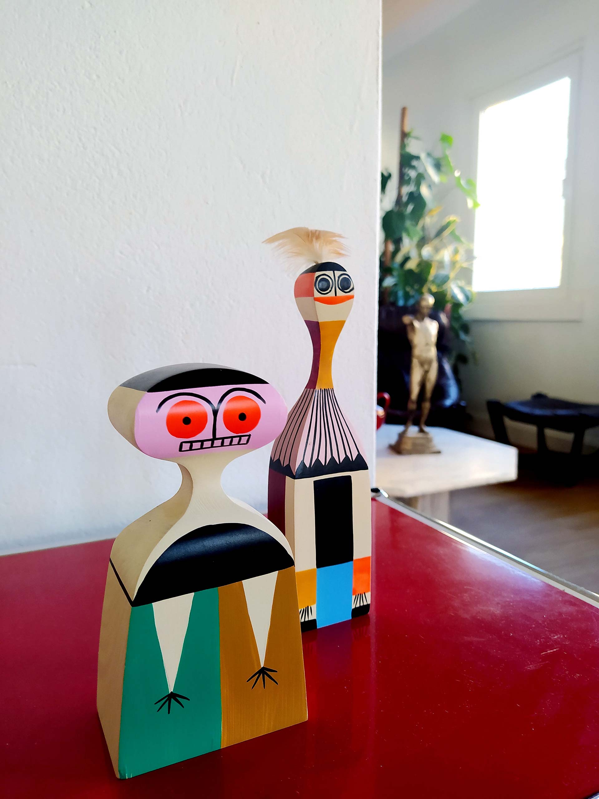 Vitra Wooden Dolls No. 3 and No. 1 designed by Alexander Girard