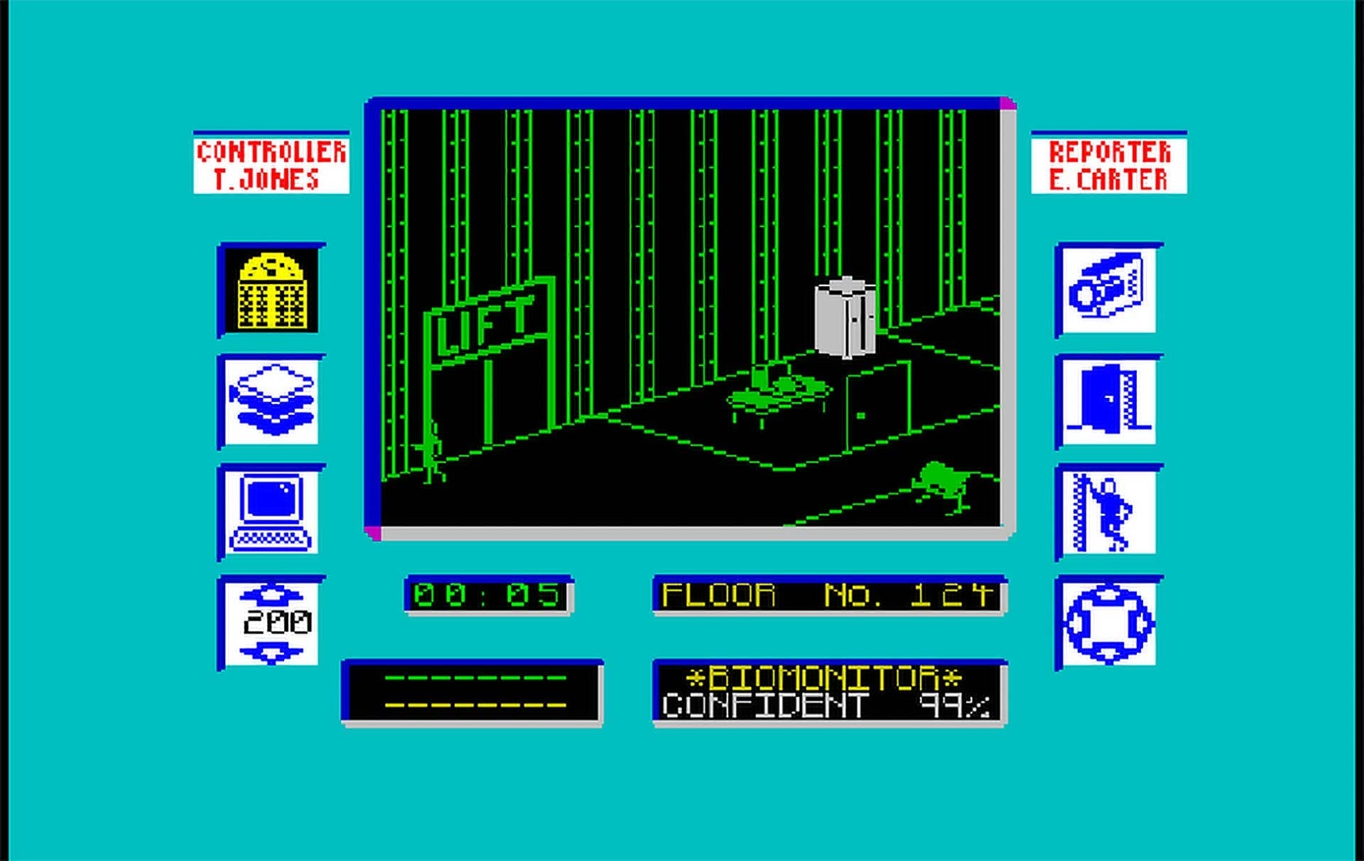 RIOT, NYC Creative Agency: ZX Spectrum Max Headroom Game Screen ZX Spectrum Max Headroom Game Screen